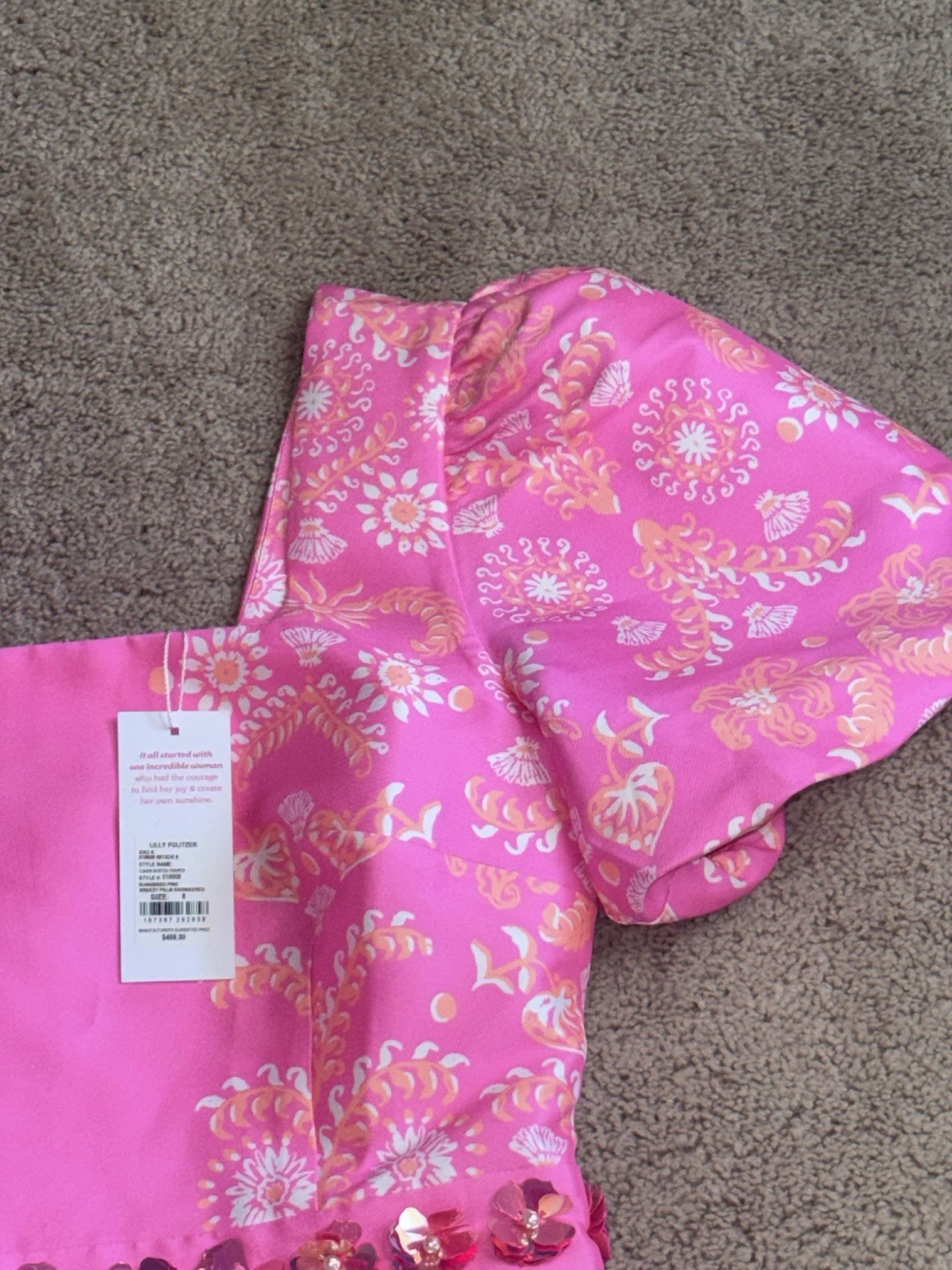 Lilly Pulitzer NWT Size Cohen Skirted Romper Sunkissed Pink Breezy Palm Engineer