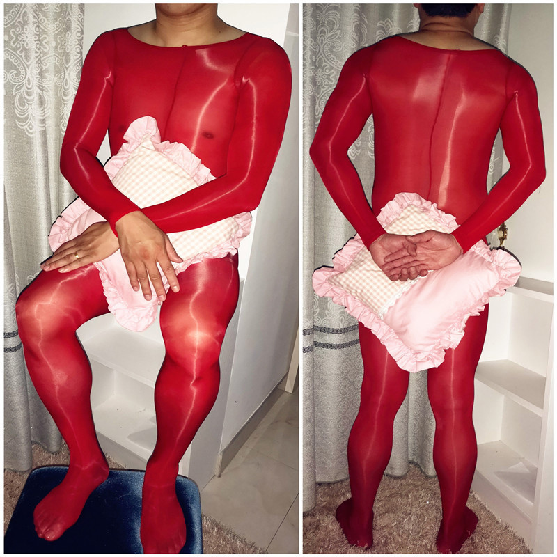 Super Elastic Shiny Bodystocking Long Sleeve Bodysuit Sheer Nylon Tights Catsuit
