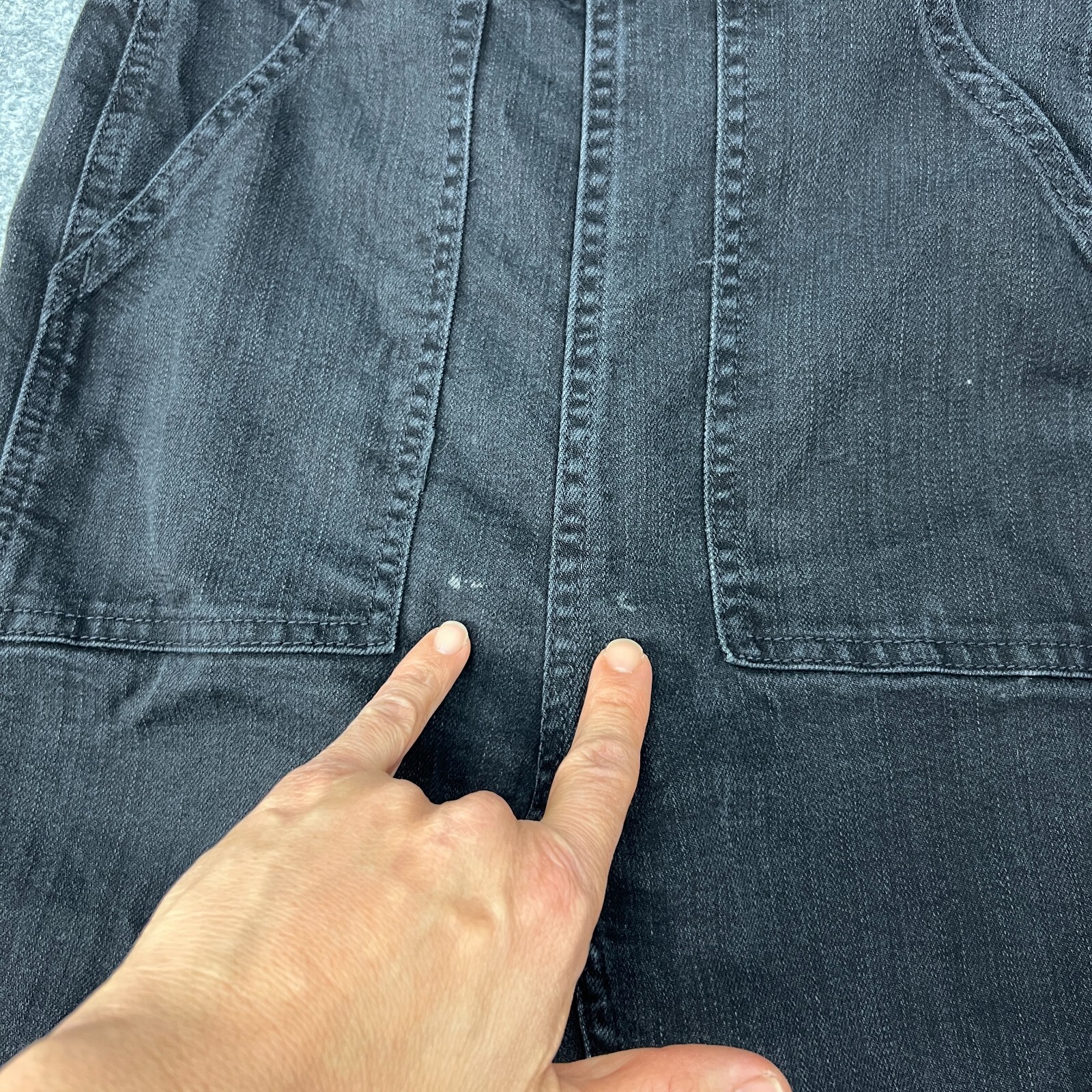 Madewell Cali Denim Bootcut Overalls Womens S Small Black Frost Kicked Leg *READ