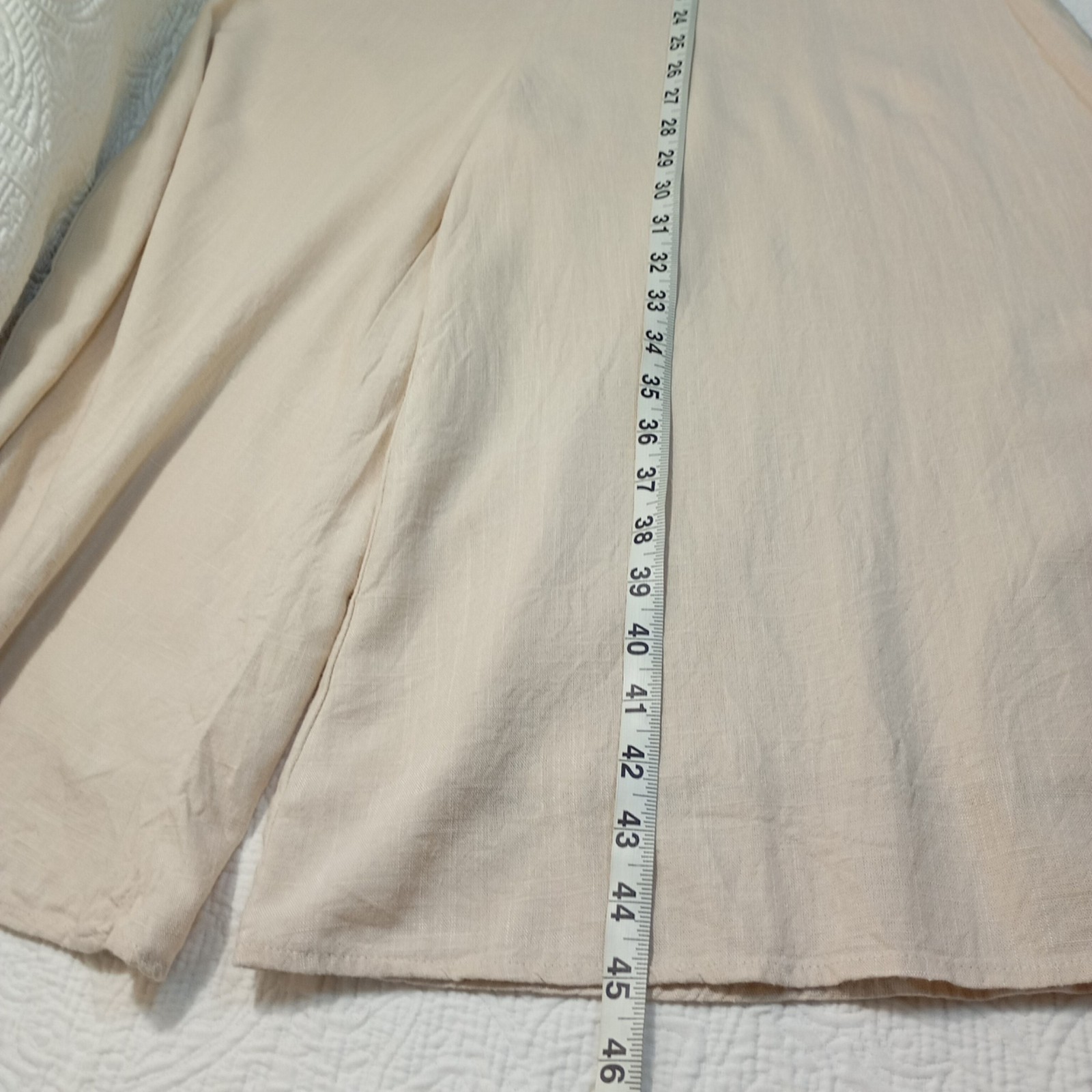 MVN The Label Jumpsuit Beige Sz M Linen Blend Relaxed Fit Lightweight Fabric