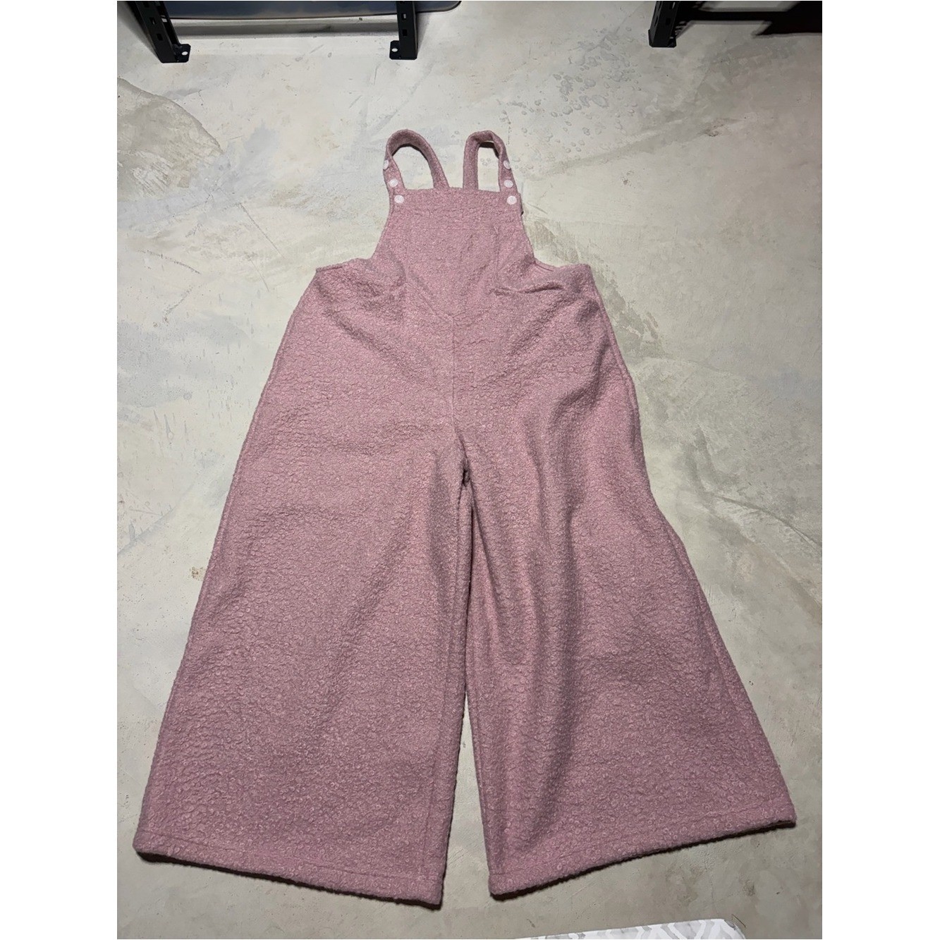 Halara adjustable straps casual teddy Cozy Pink Overalls NWT 1X