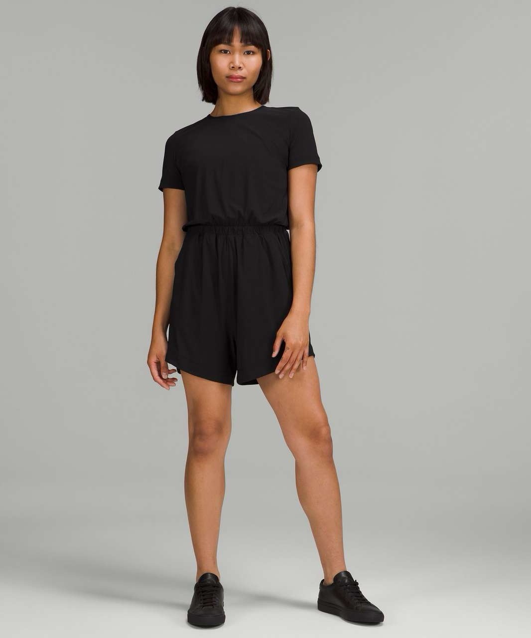 Lululemon Lightweight High-Neck Romper Womens Black Size 8 W1DU9R EUC