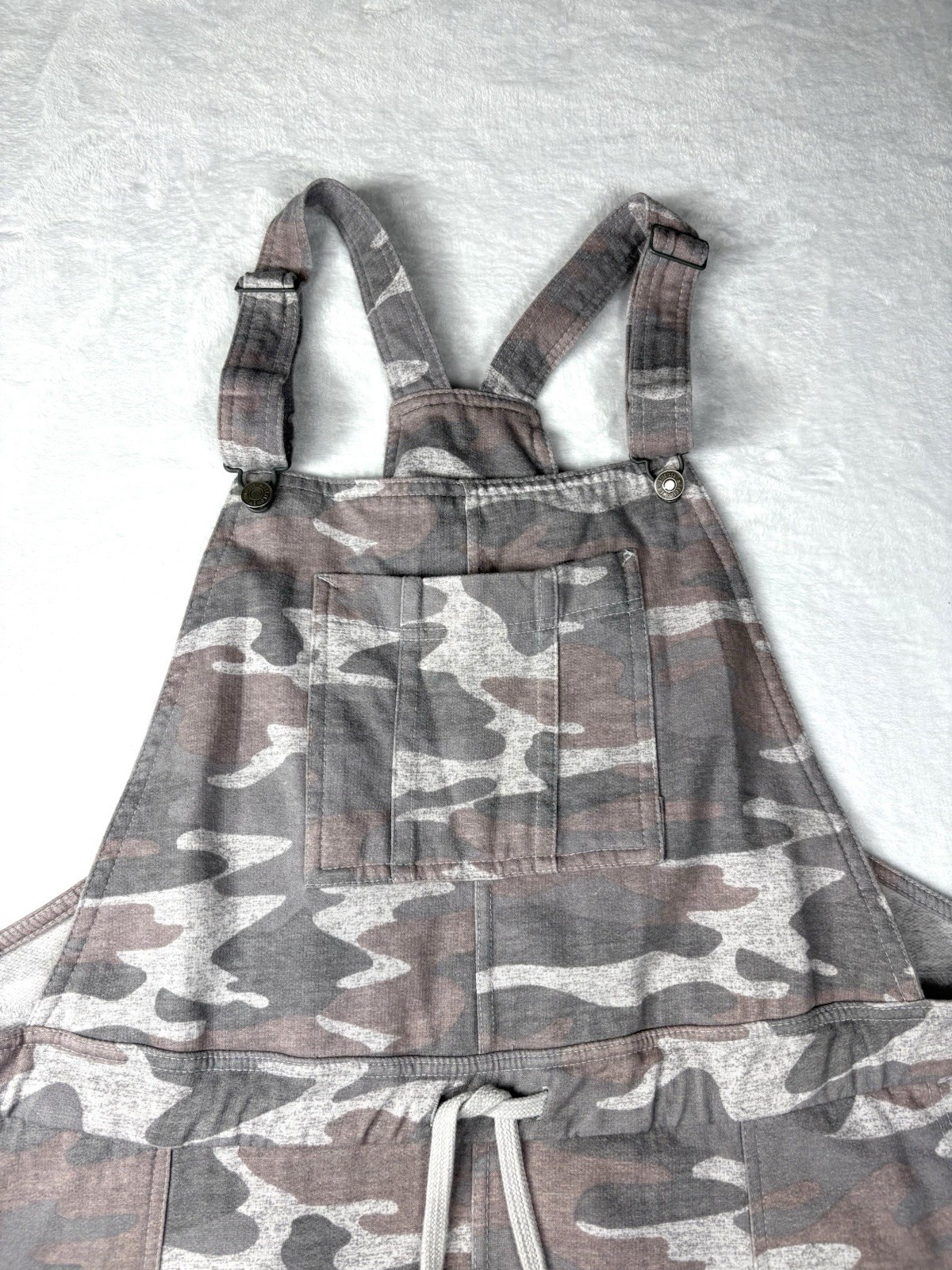 Wallflower Neutral Knit Camo Overalls Jumpsuit Woman’s 1X Athleisure Loungewear