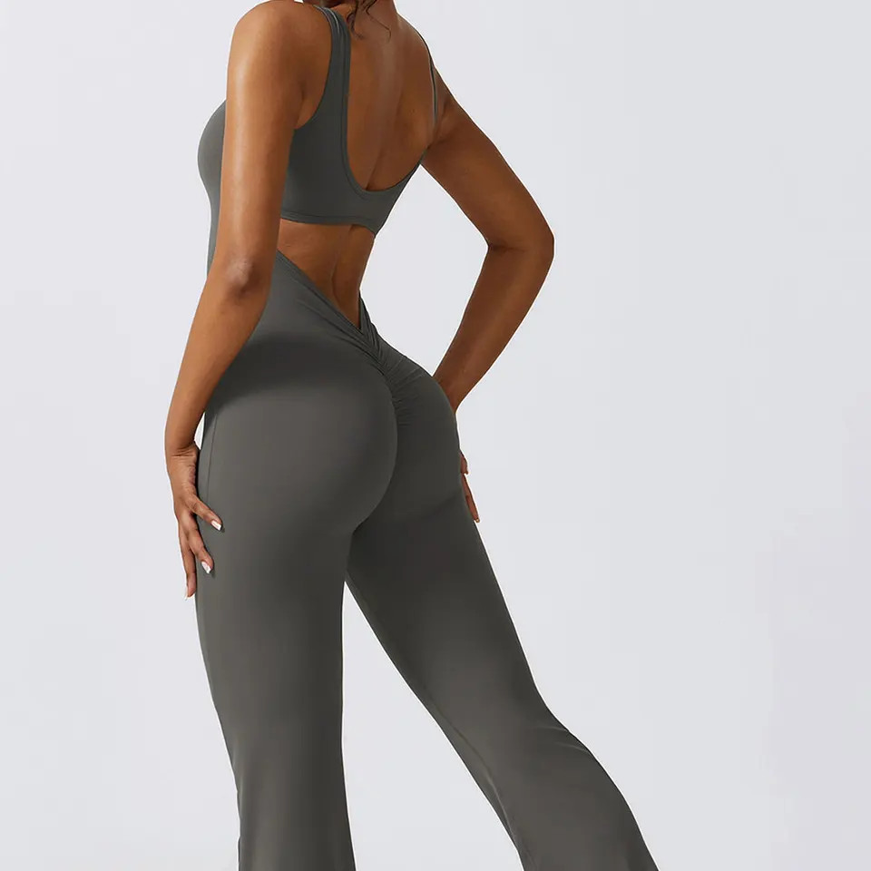 Nylon Spandex Jumpsuit Women Sleeveless Training Gym One Piece Fitness Romper