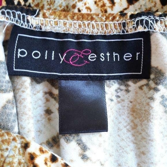 Polly & Esther Edgy Mob Wife Wide Flare Leg Snake Print Jumper Sz XS Punk Tan