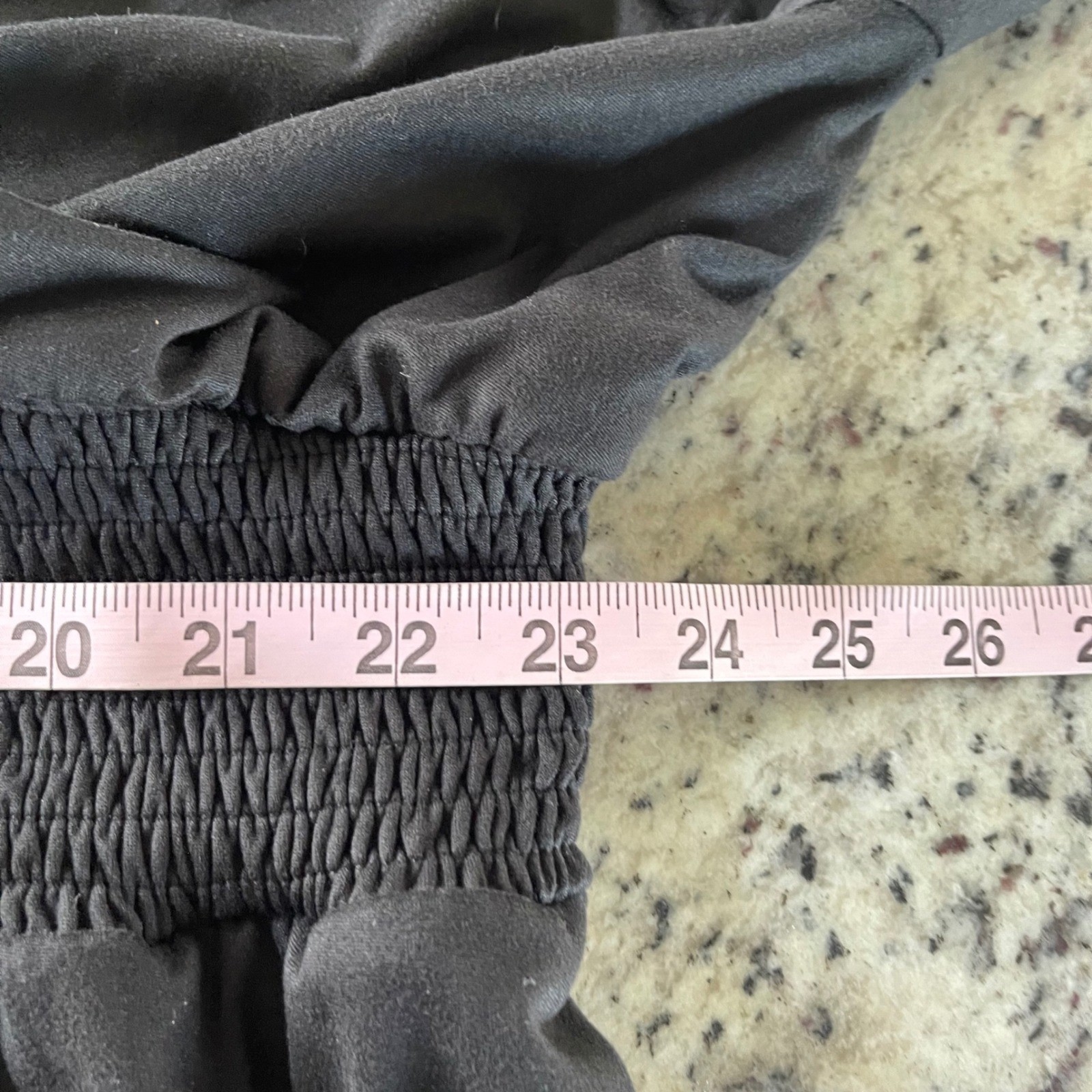 Anthropologie Hutch Jumpsuit Womens Medium Black Smocked Waist Long Sleeve VNeck