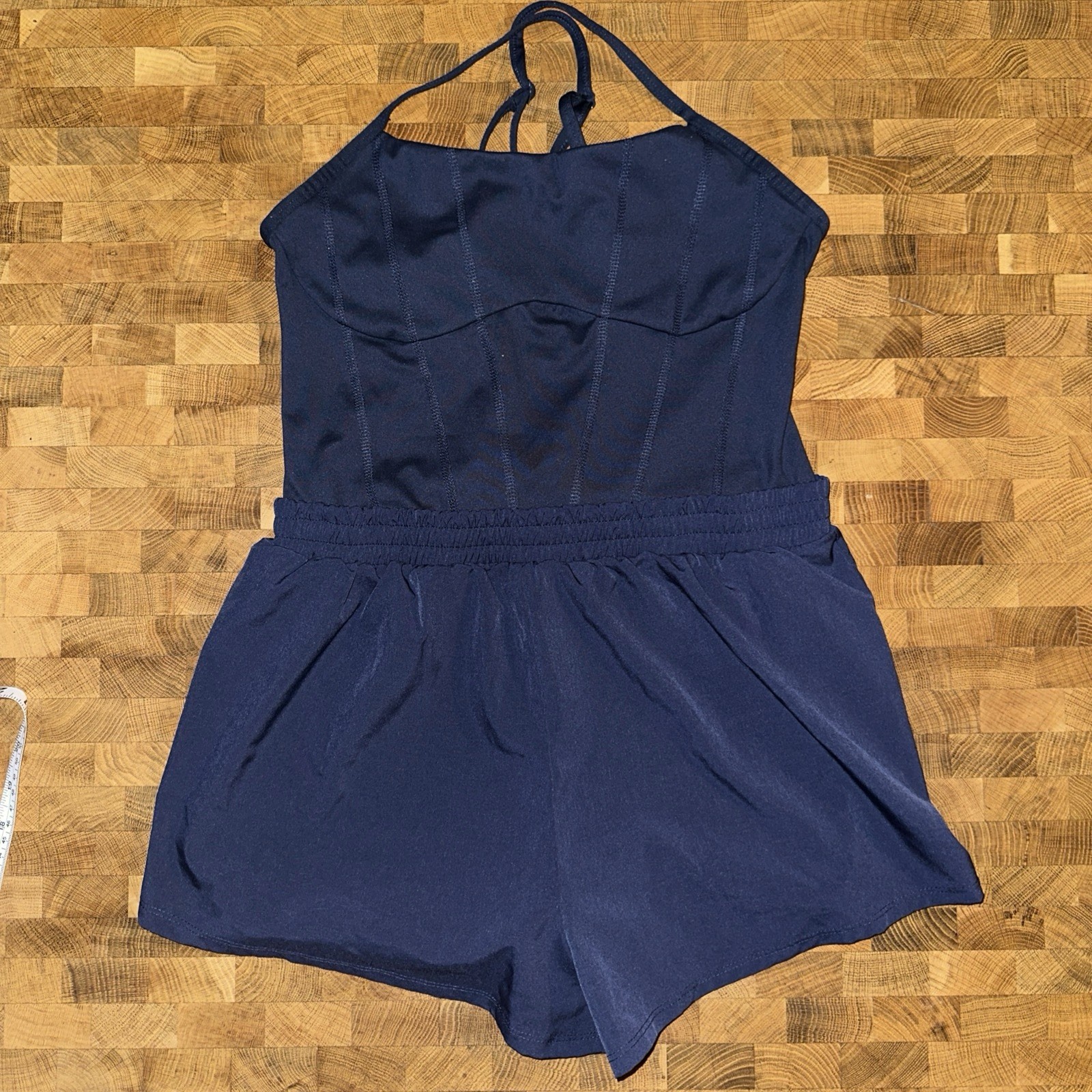 PINK Victoria’s Secret Babydoll Romper Womens M Blue Built In Shorts