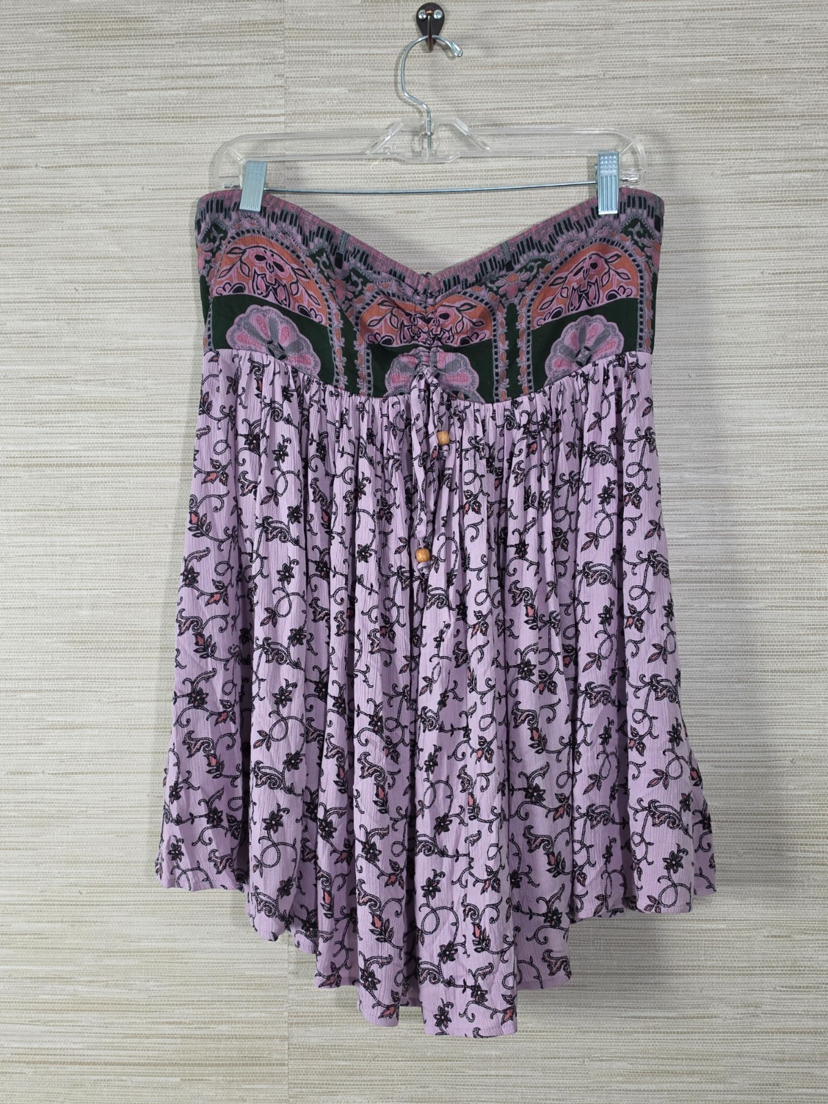 Free People Elowen Tube Romper Women S Lavender Floral Strapless Sweetheart Neck