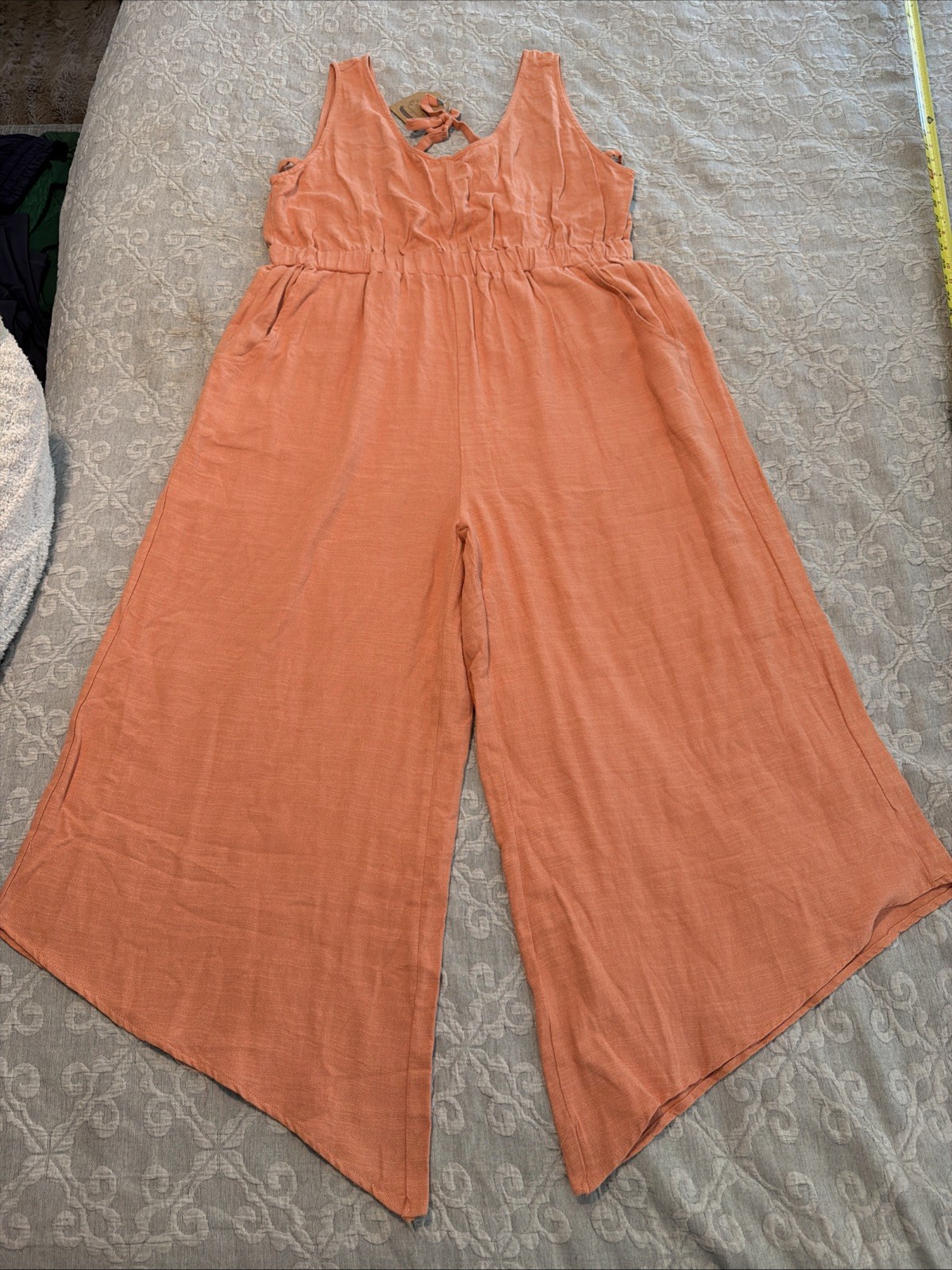 kori america 1XL peachy orange julie jumpsuit wide leg sleeveless NWT $46