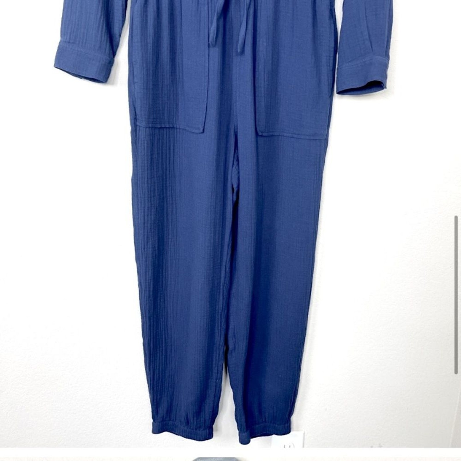 MADEWELL Lightspun Tapered-Leg Jumpsuit XS 0 Gauze Cotton Utility Cargo Coverall