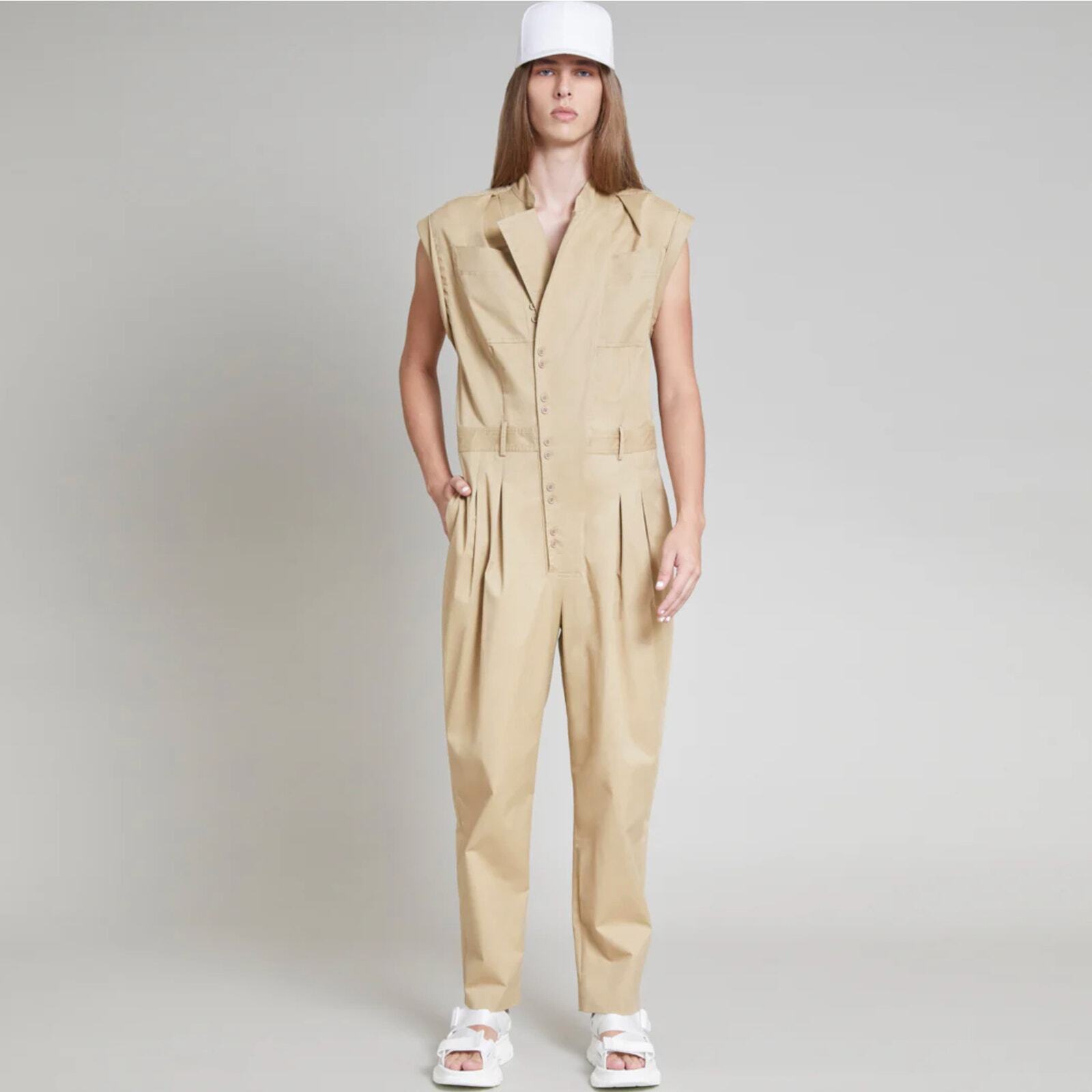 JACQ New York Peyton Jumpsuit Khaki Tan Sz XL NWT {3P37}