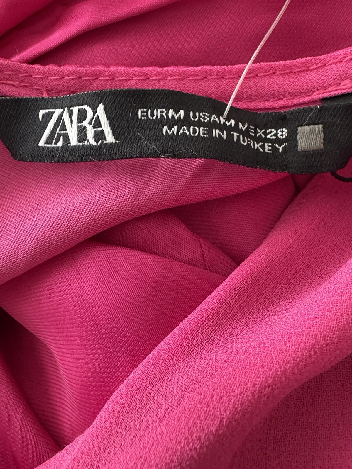 ZARA Fuchsia Satin Effect Wide Leg Jumpsuit Size M NWT