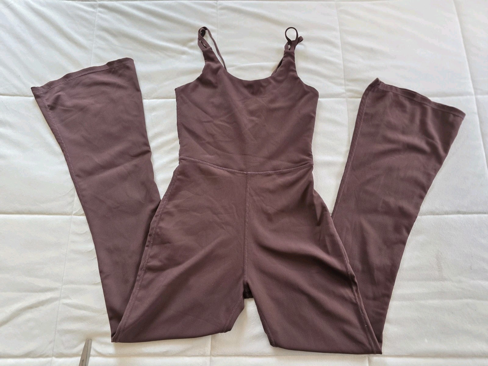 Wilo the Label Women’s Flare Jumpsuit Brown Athletic Workout Loungewear Size S