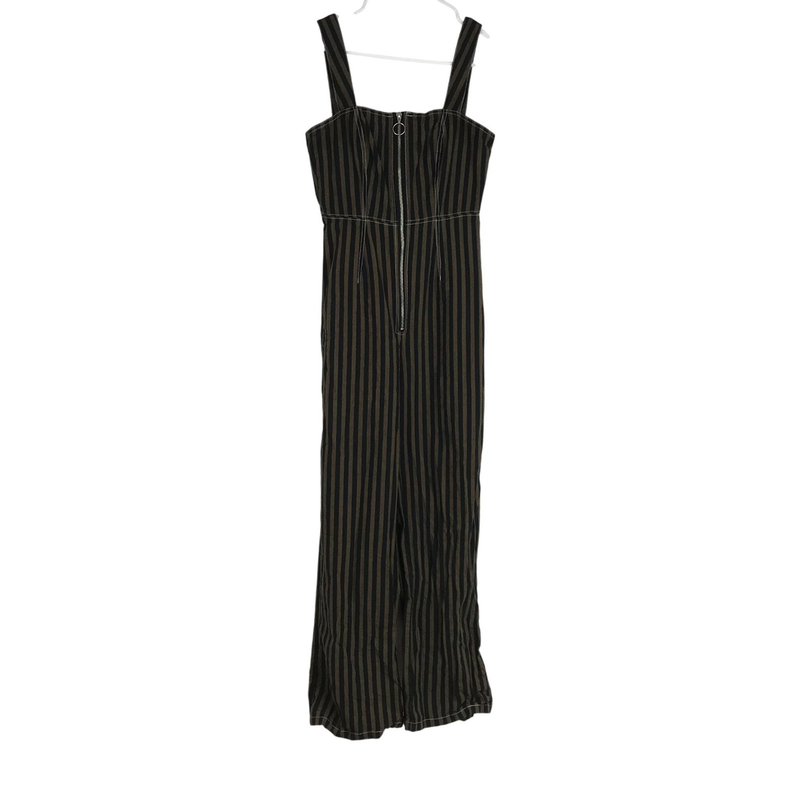 CAPULET – WOMEN’S S/M – BLACK/BROWN STRIPE FULL ZIP IN FRONT COTTON JUMPSUIT