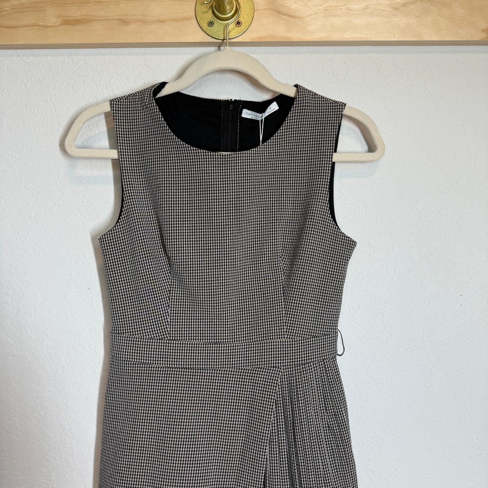 Women’s Tanshop Herringbone Plaid Pleated Skirt Romper Skort Size Medium NEW
