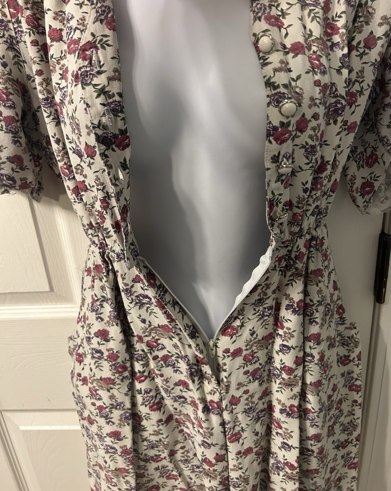 Vintage Floral Cottagecore Romper Playsuit Pockets 50s 60s Petite Whimsy