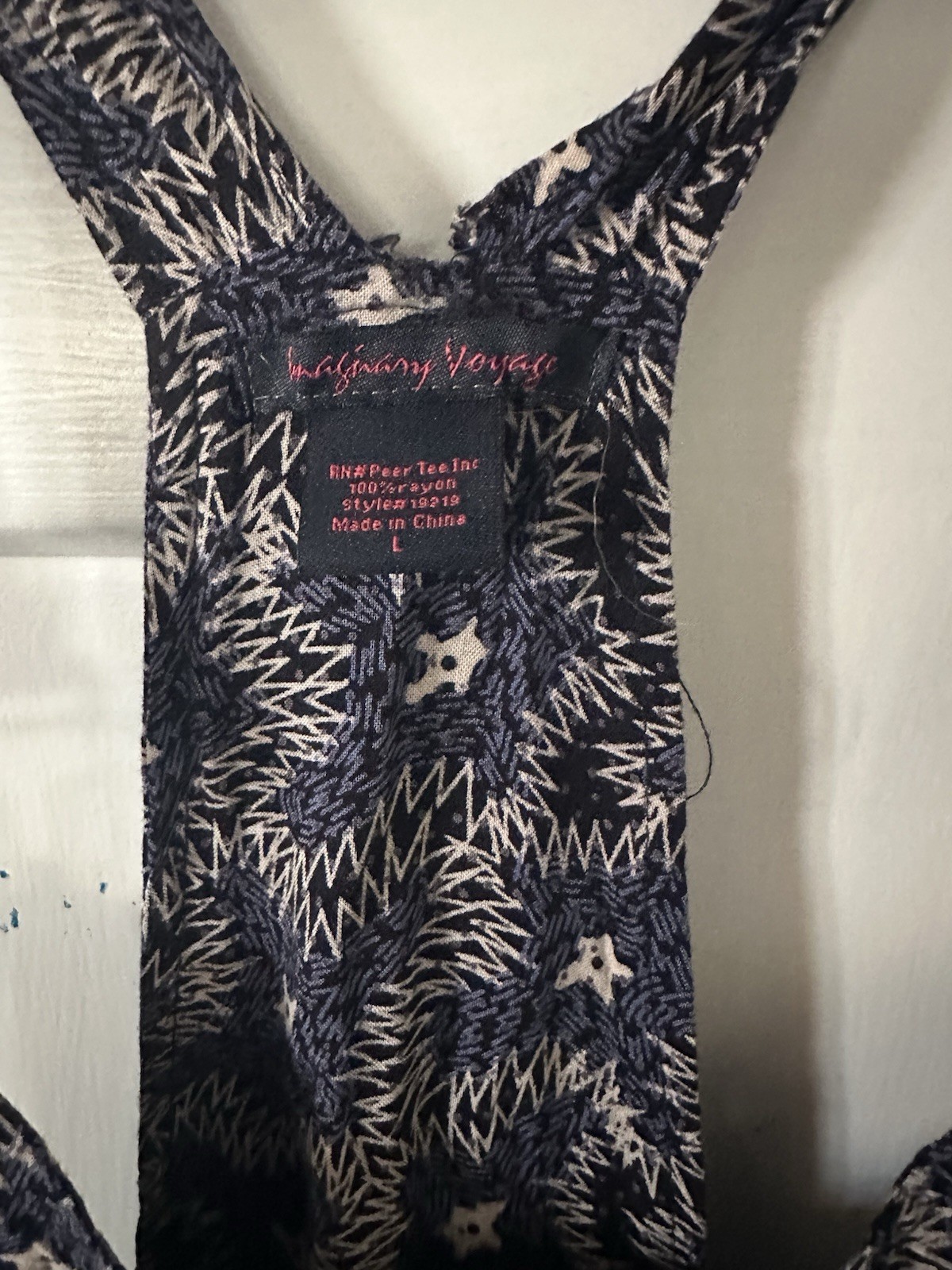 Imaginary Voyage Navy Blue Rayon Women’s Jumpsuit Overalls Large Waist 16 In