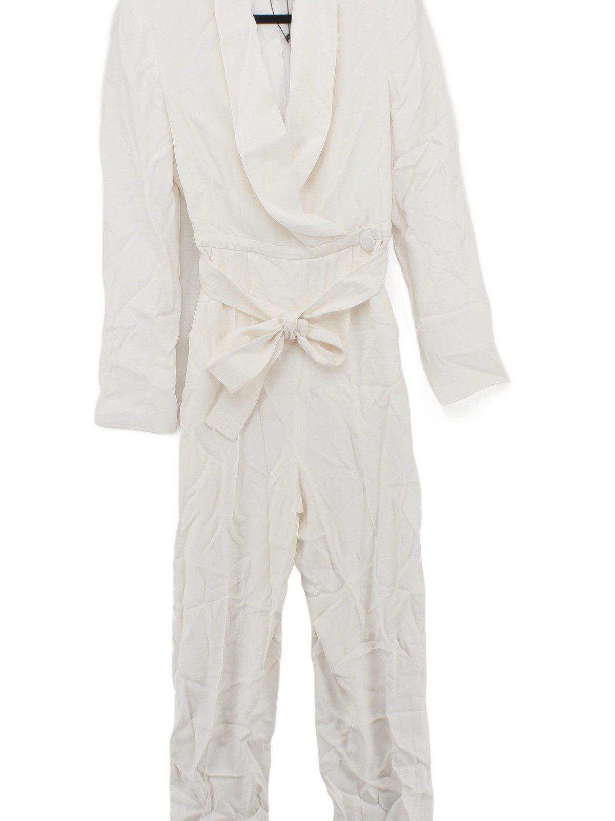 Karen Millen Women’s Jumpsuit UK 8 White Viscose with Polyester Tapered Jumpsuit