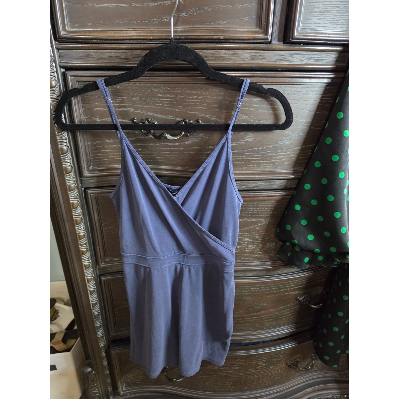 Abercrombie & Fitch Women Blue Surplice Wrap Romper Sleeveless Adjustable Strap