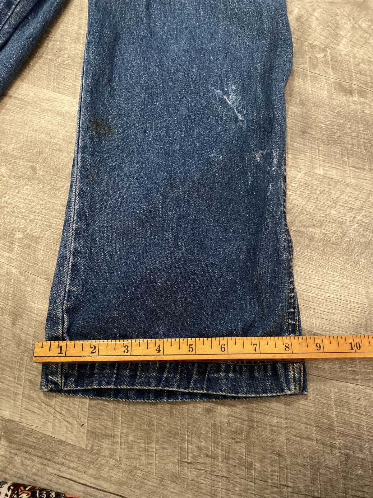 VTG Winnie The Pooh Hunny Size Medium Blue Jean Denim Overalls Distressed