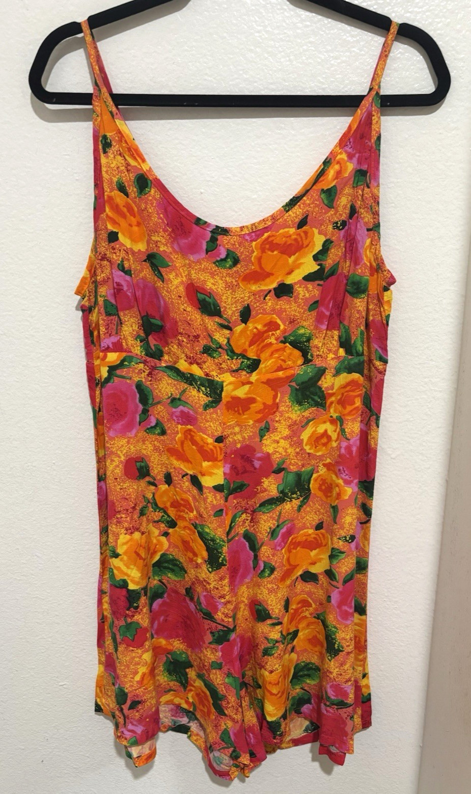 Jams World Romper Jumpsuit Playsuit Hawaii Size XL Vibrant Floral Orange Pink