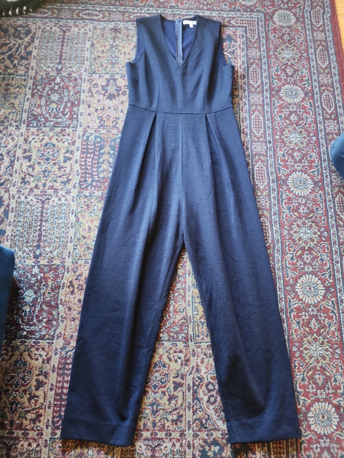 Alex Mill Navy Blue Wool Blend Sleeveless Jumpsuit Medium