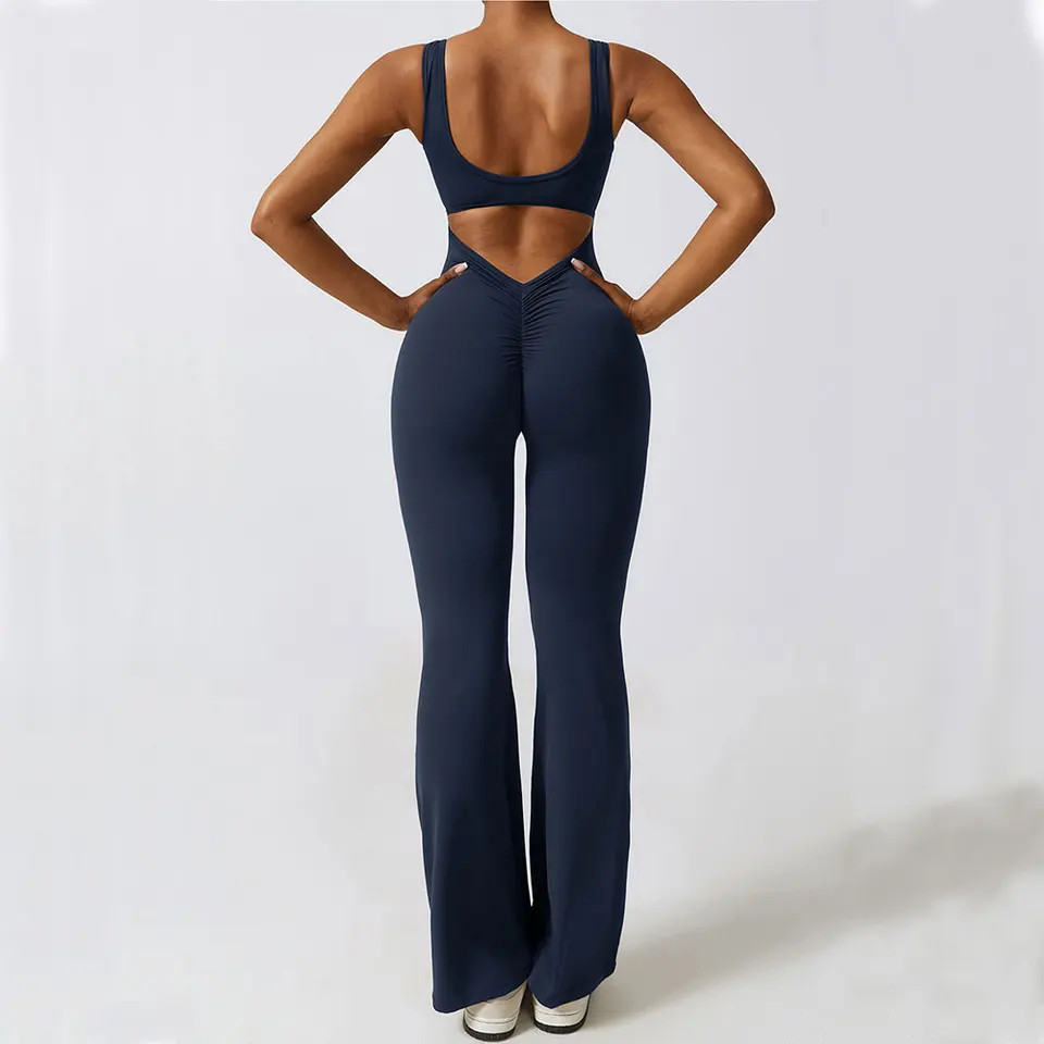 Nylon Spandex Jumpsuit Women Sleeveless Training Gym One Piece Fitness Romper