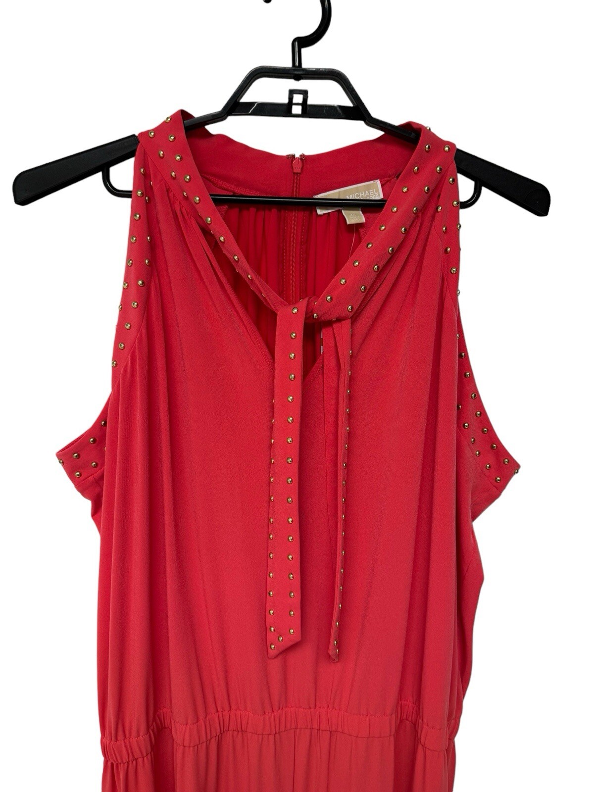 MICHAEL Michael Kors Women’s Sleeveless Beaded sangria Jumpsuit orange Size 3X