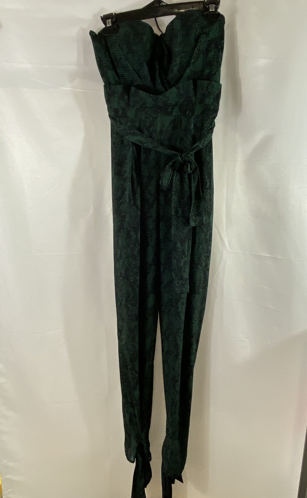 Michael Costello x Revolve Women’s Green Black Snake Print Jumpsuit Belted Sz M