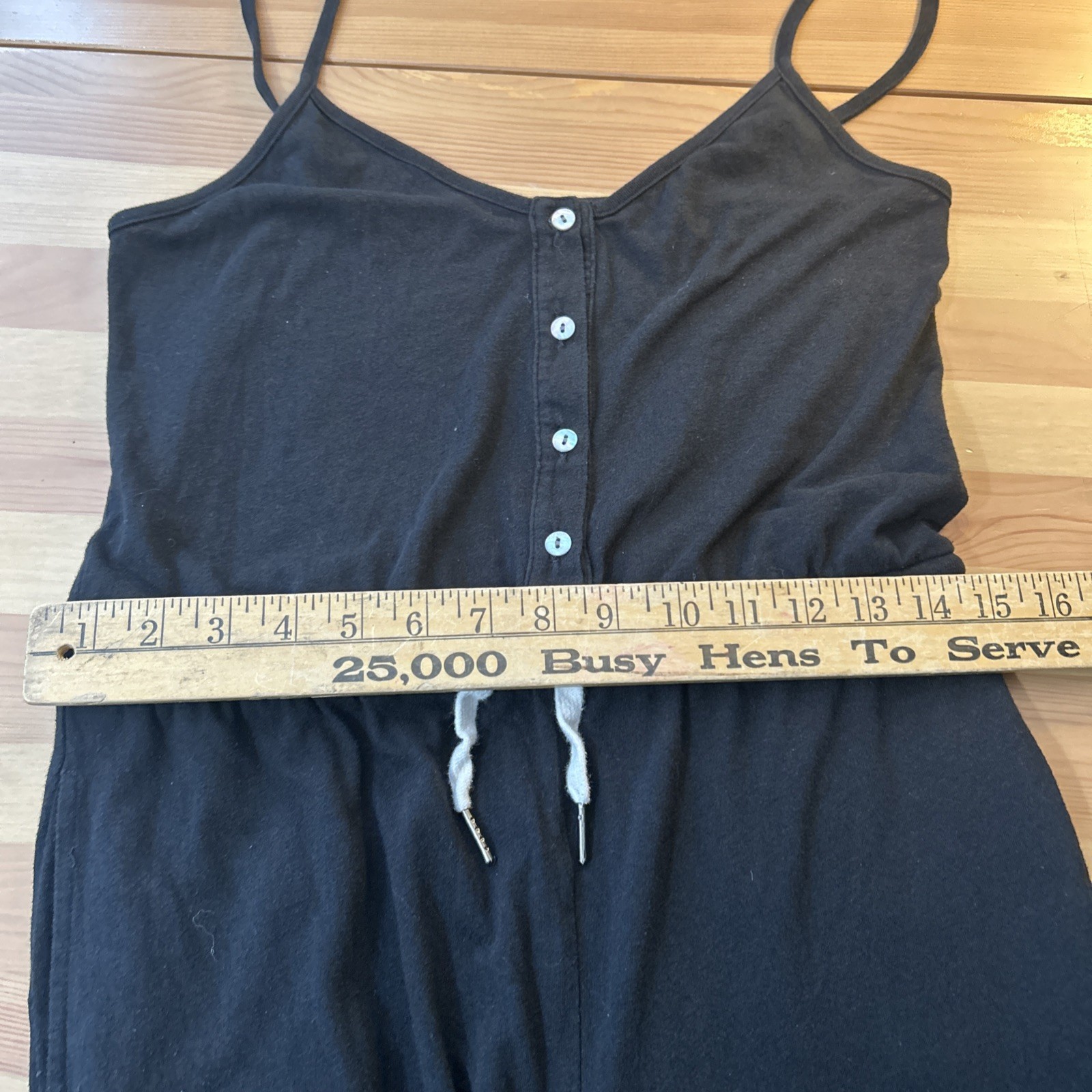 Philanthropy Cotton Rayon Sleeveless Waist Tie Wide Leg Crop Jumpsuit Black S