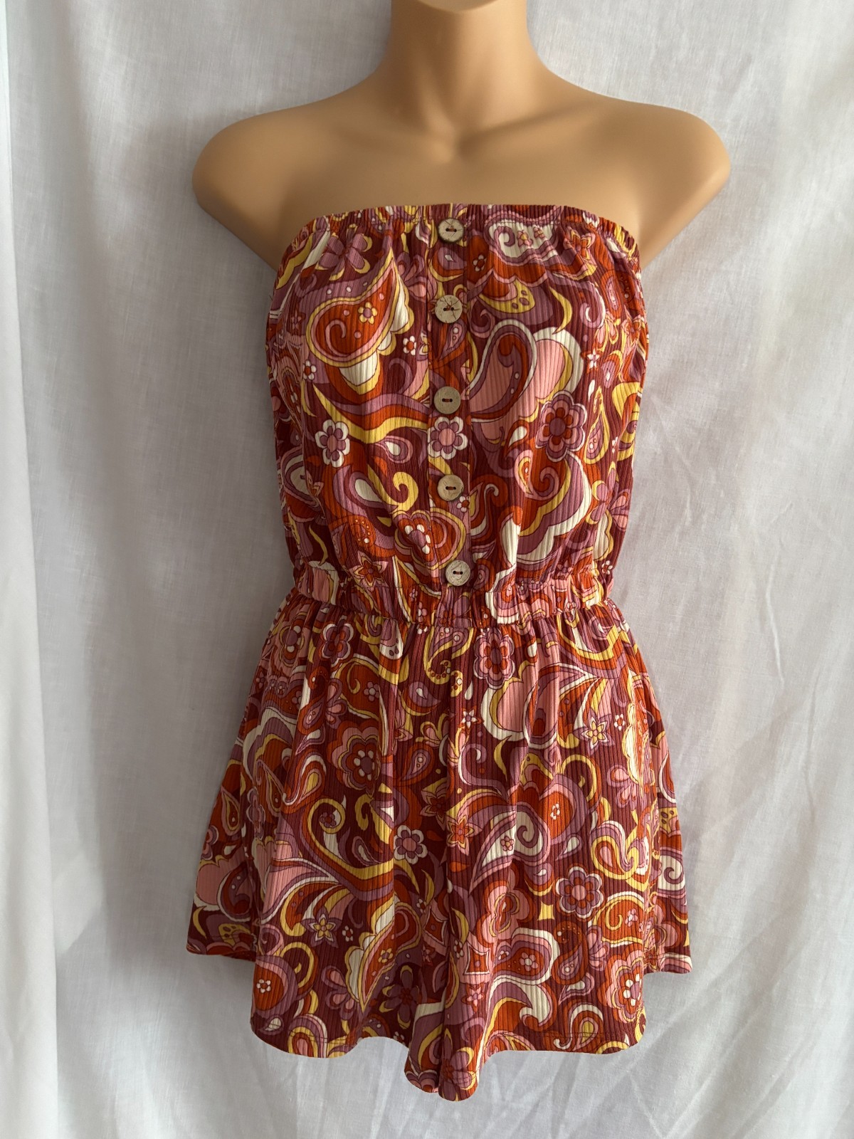 DEREK HEART Women’s Size Medium Off the Shoulder Romper Shorts Detachable Straps