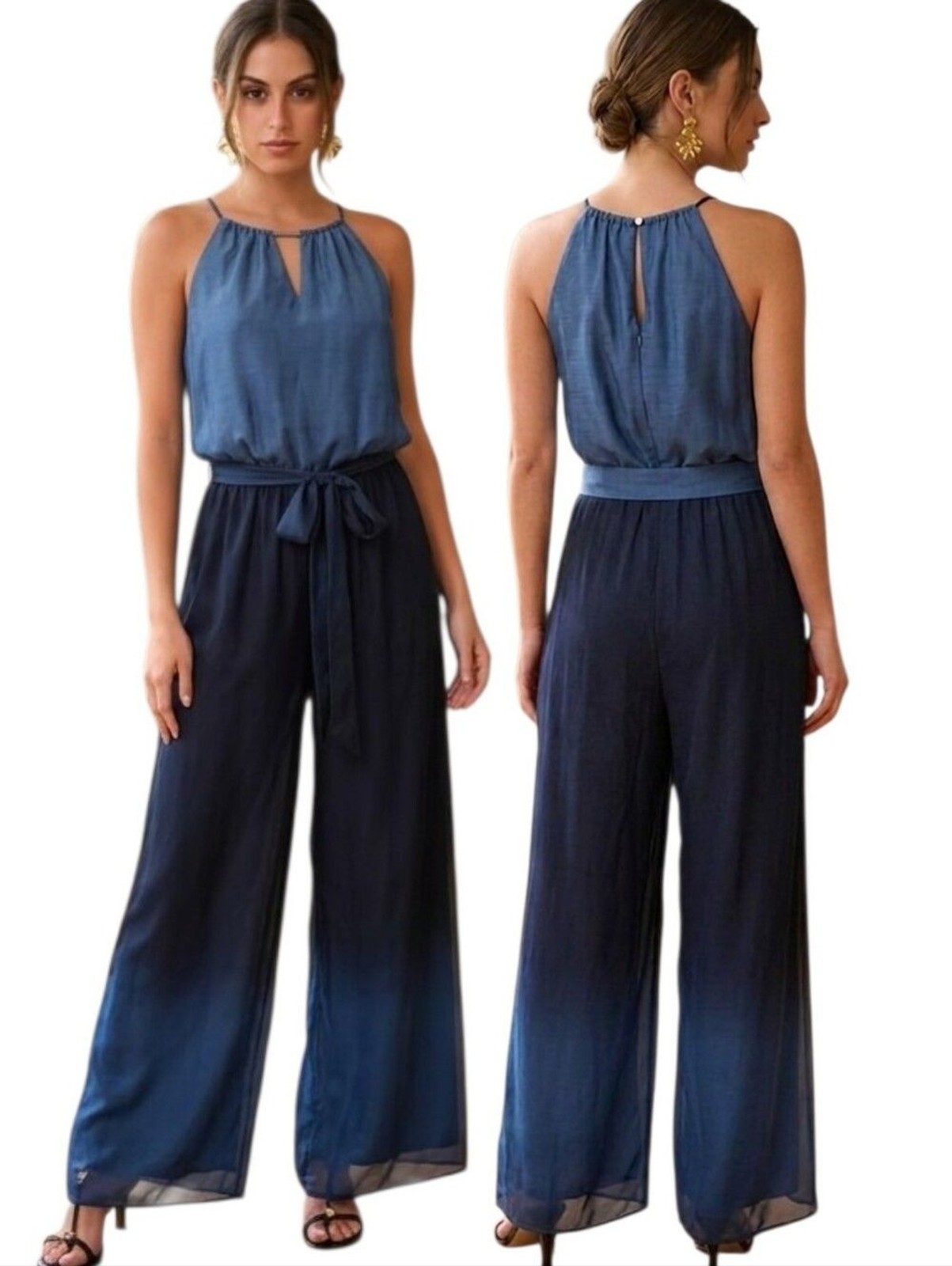 TAHARI ASL Chiffon Ombre Jumpsuit – Size 8