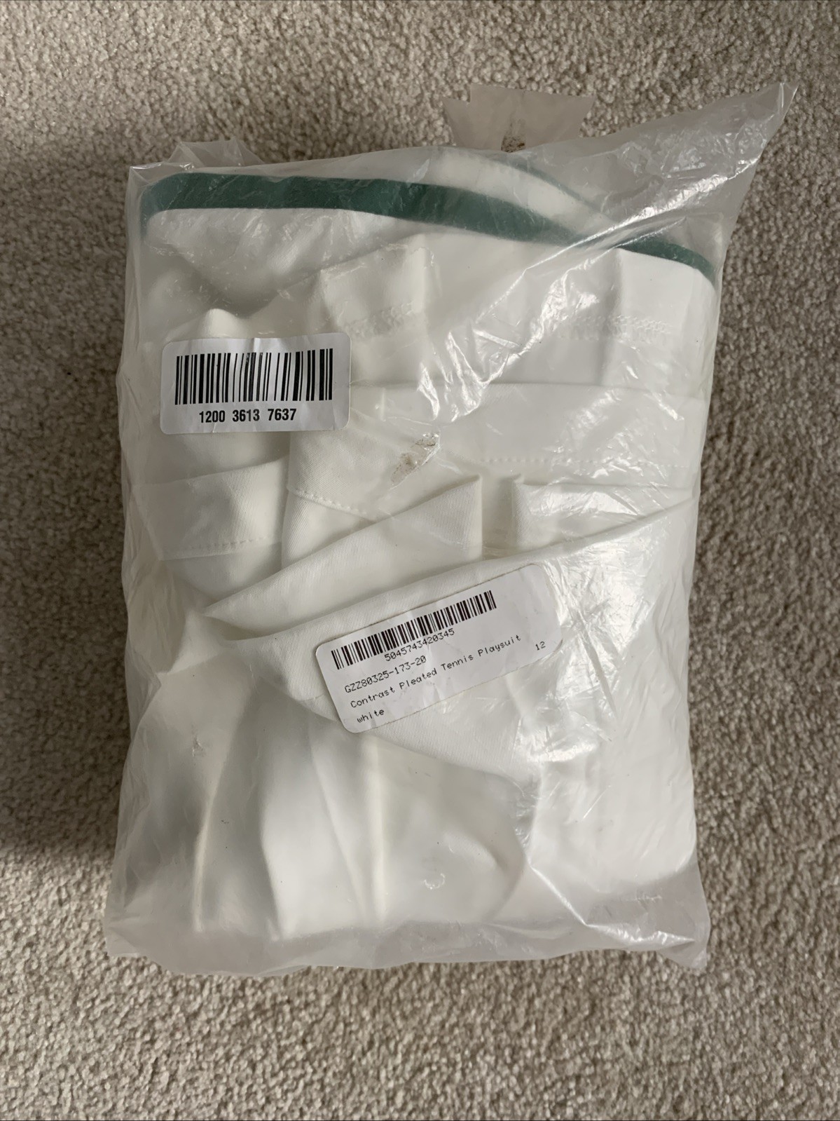 BOOHOO woman’s Contrast Pleated Tennis Playsuit White Size US8