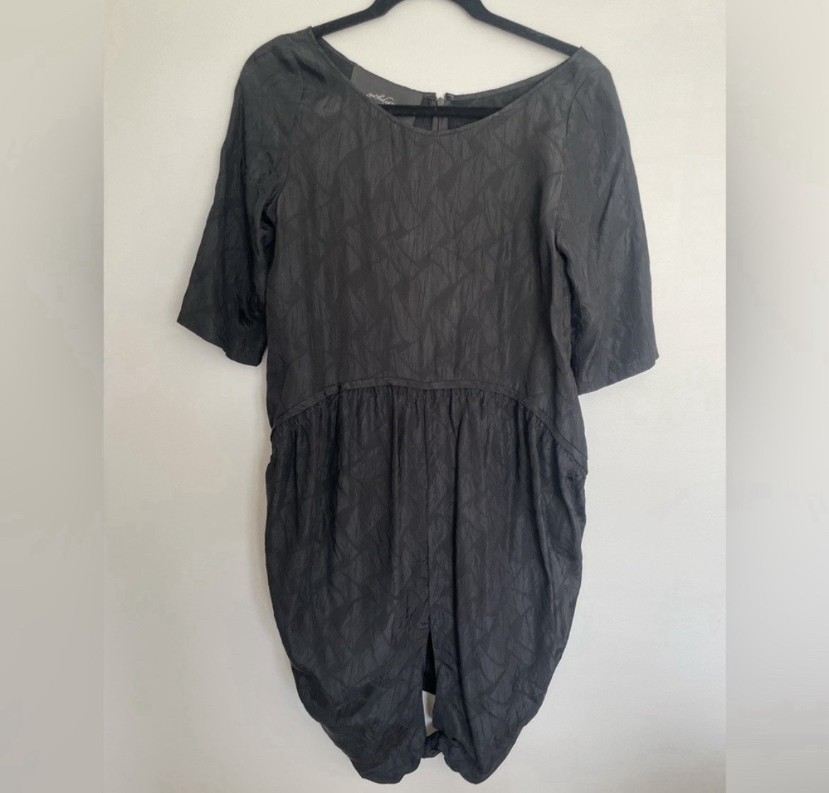 Rachel Comey Black Geometric Jumpsuit Half Sleeve Boat Neck Women’s