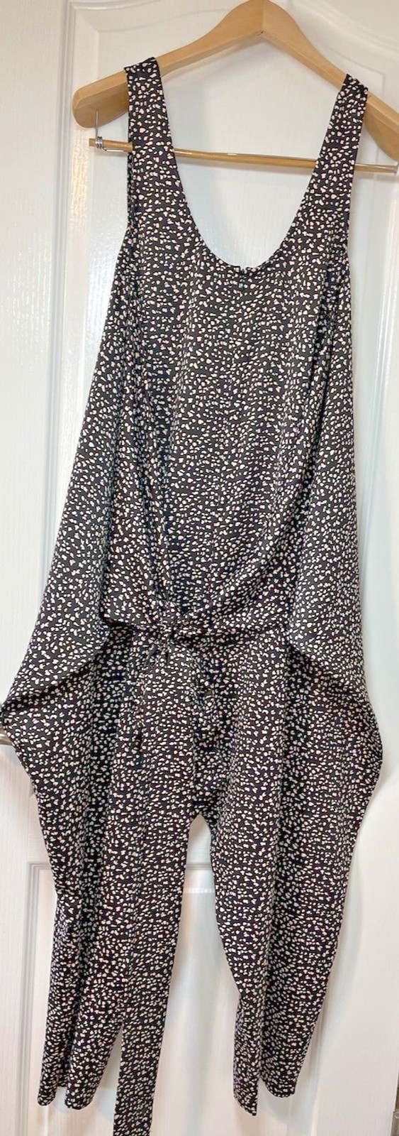 Hatch NEW maternity sleeveless relaxed jumper w/belly tie cropped wide leg sz 2