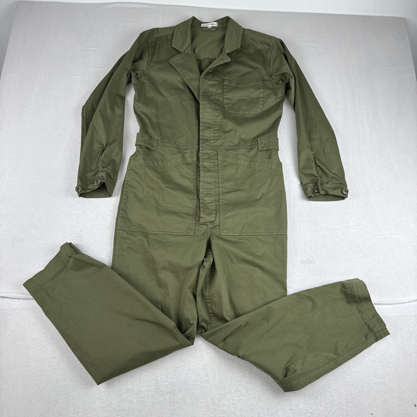 Alex Mill Anthropologie Womens Olive Green Coveralls Jumpsuit XS Utility Painter