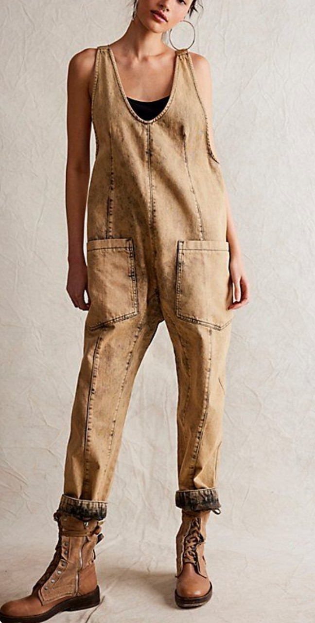 NEW FREE PEOPLE WE THE FREE FARROW HIGH ROLLER ONE PIECE JUMPSUIT SZ XS TALL