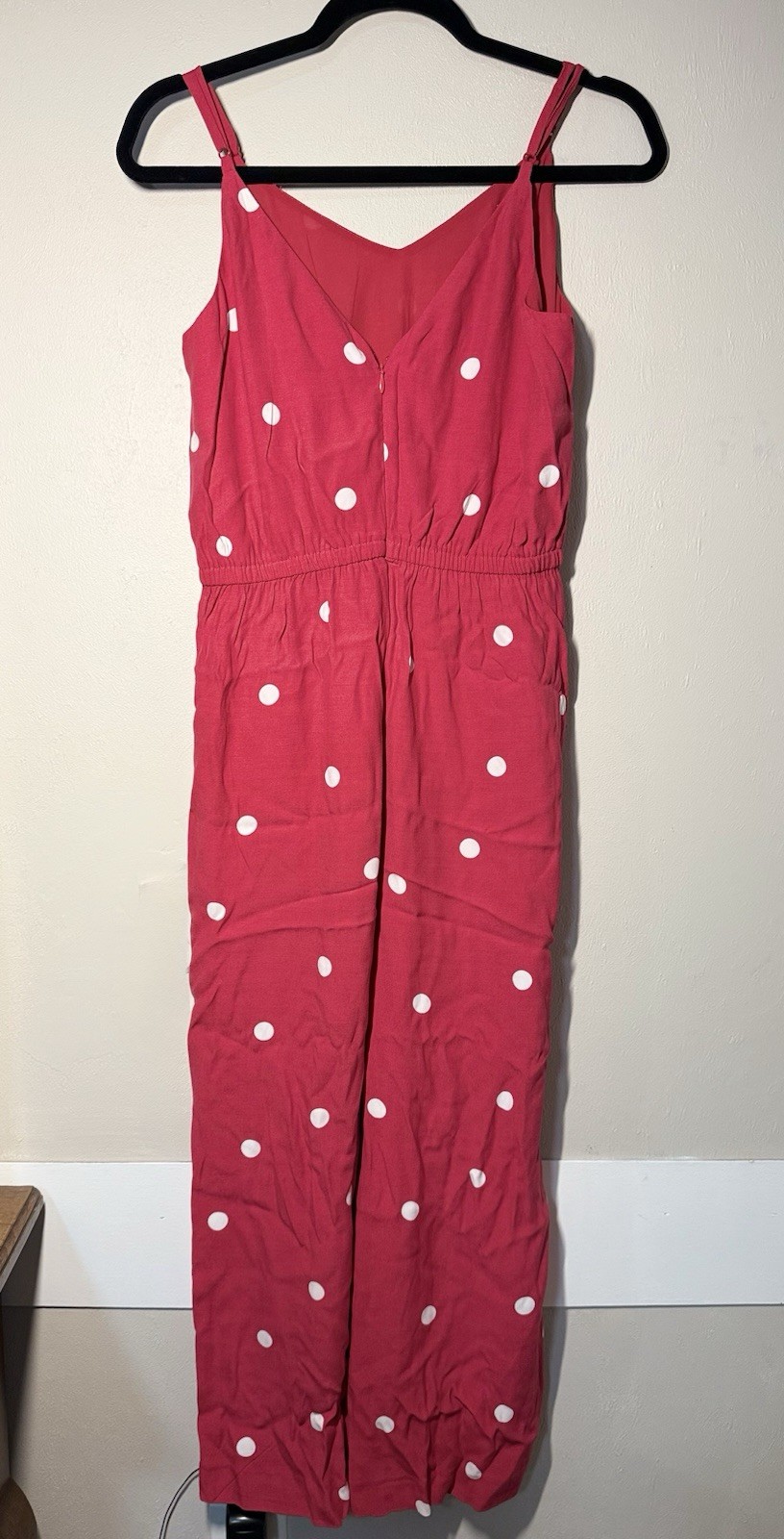 LOFT Sleeveless Jumpsuit Women’s Size Small Polka Dots Pockets Adjustable NWT