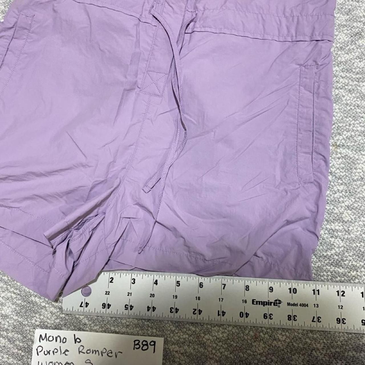 Mono b Purple nylon romper shorts with adjustable waistband women S. SKU-B89