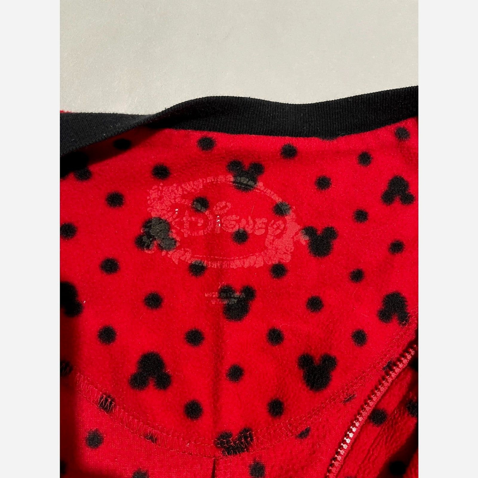 Disney Mickey Mouse one piece outfit hooded Faux Fur sleepwear red adult XL