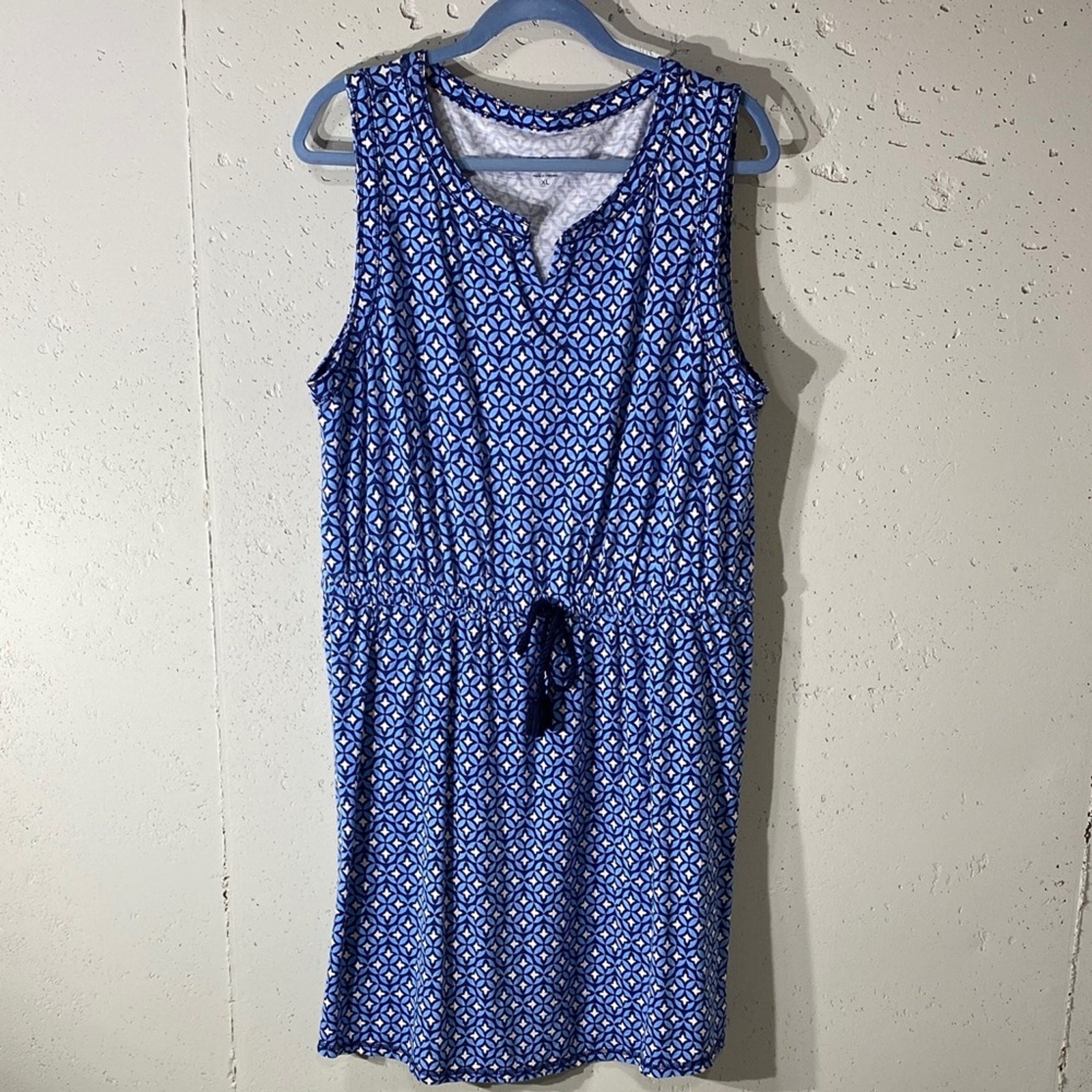 Talbots Blue and White Star Print dress.