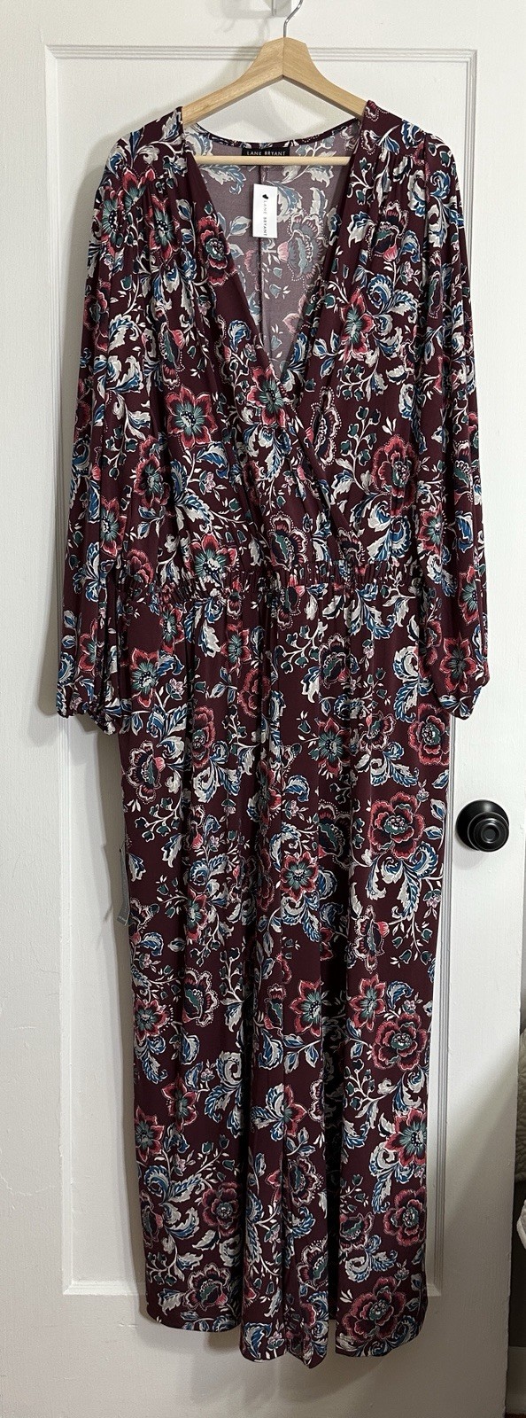 New Lane Bryant Women’s Plus Pants Jumpsuit Size 26/28 Floral Boho Wide Leg