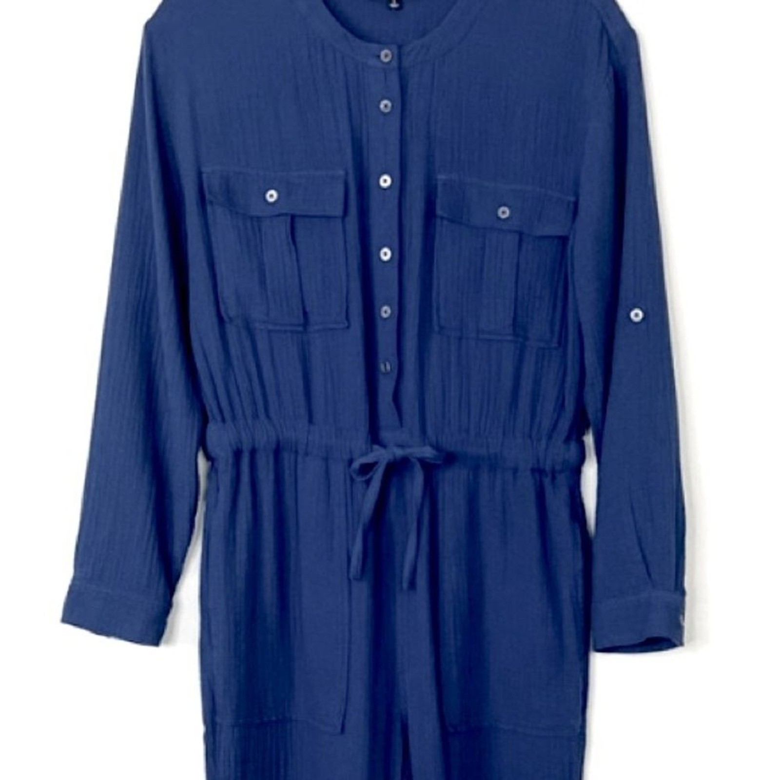 MADEWELL Lightspun Tapered-Leg Jumpsuit XS 0 Gauze Cotton Utility Cargo Coverall