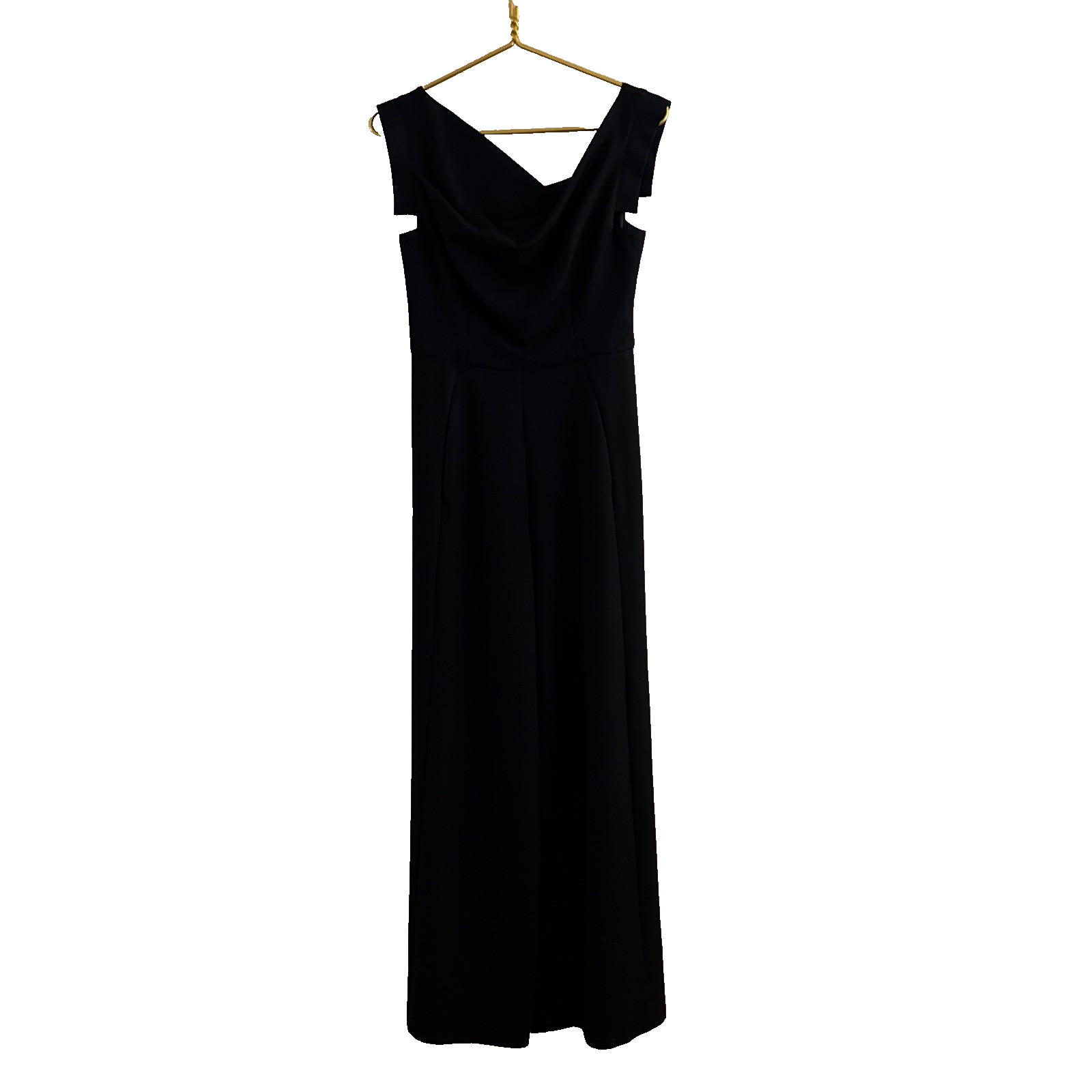 Black Halo Jackie O Black Wide Leg Cap Sleeve Jumpsuit Zipper Women’s Size 2