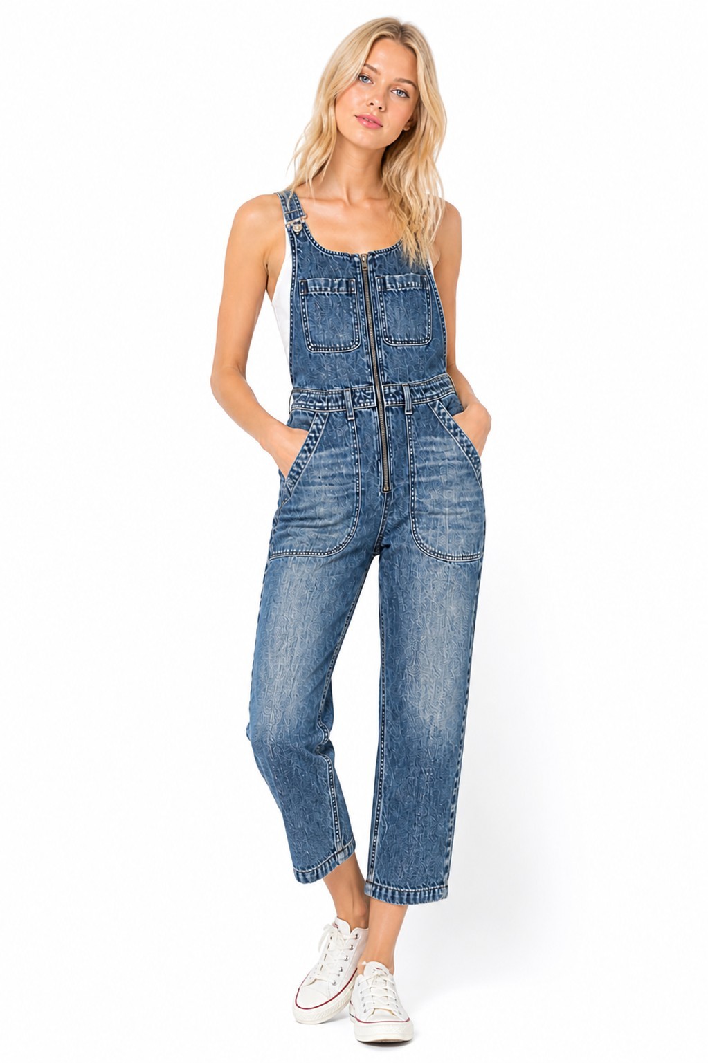Citizens of Humanity Cher Denim Jumpsuit Utility Crop Zip Dream Weaver Wash 27