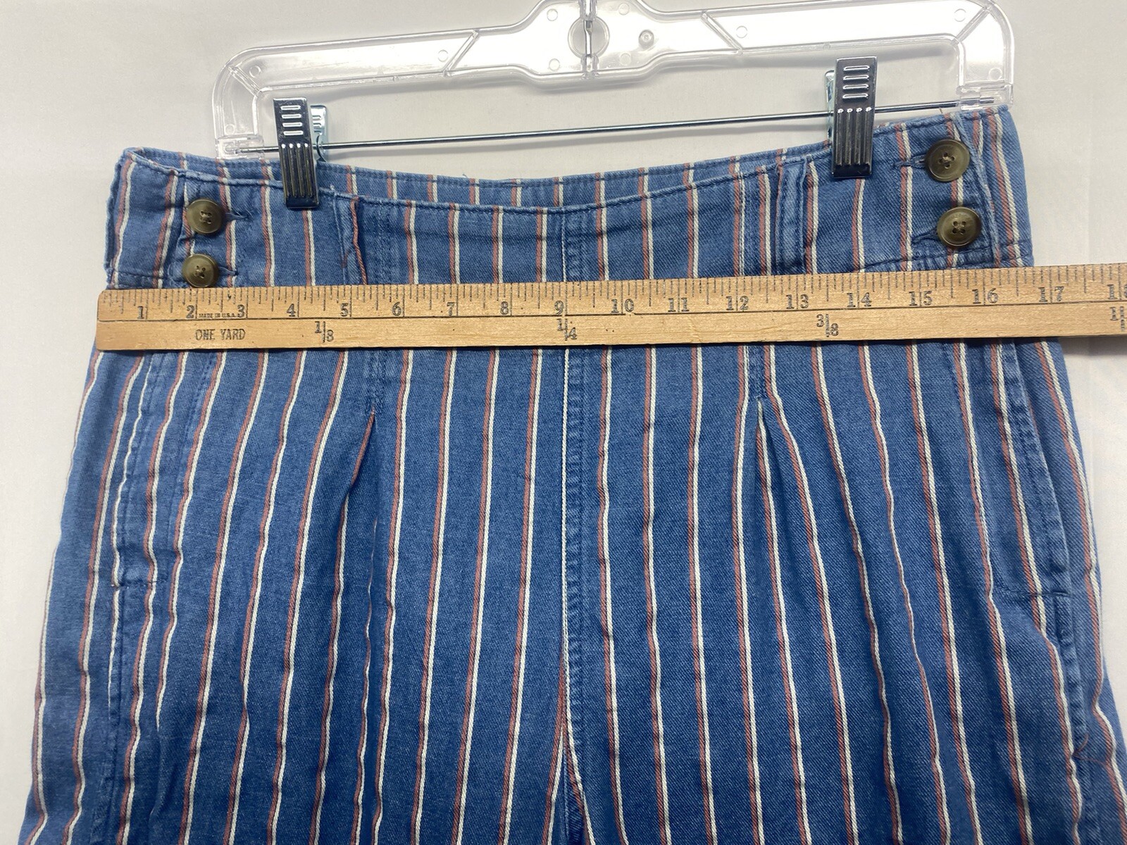American Eagle Pants Pinstripe Blue RN 54485