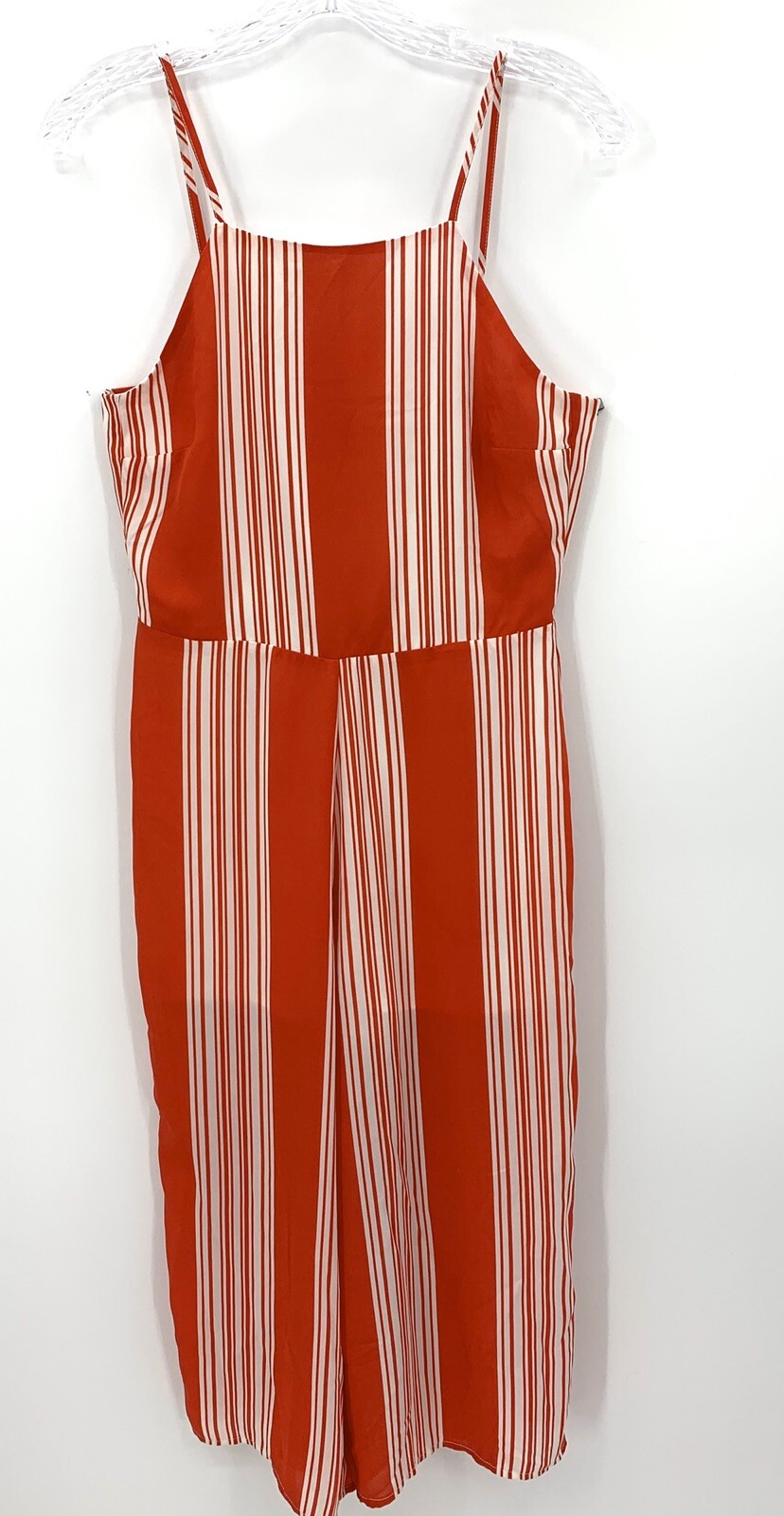Love Fire Woman’s Red White Stripe Sleeveless Jumper Romper Jumpsuit Size Small
