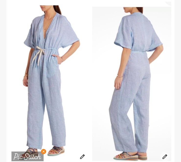 Solid + Striped The Cape Linen Jumpsuit size S