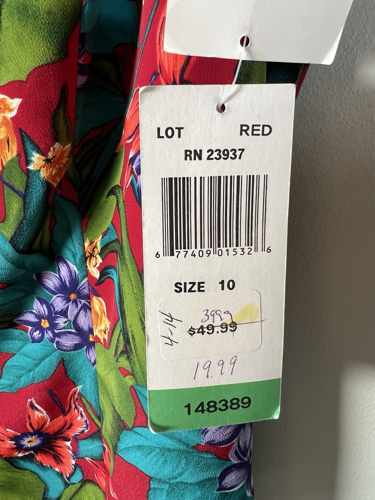 Vintage John Roberts Tropical Floral Romper Back Zip Women’s Size 10 NWT