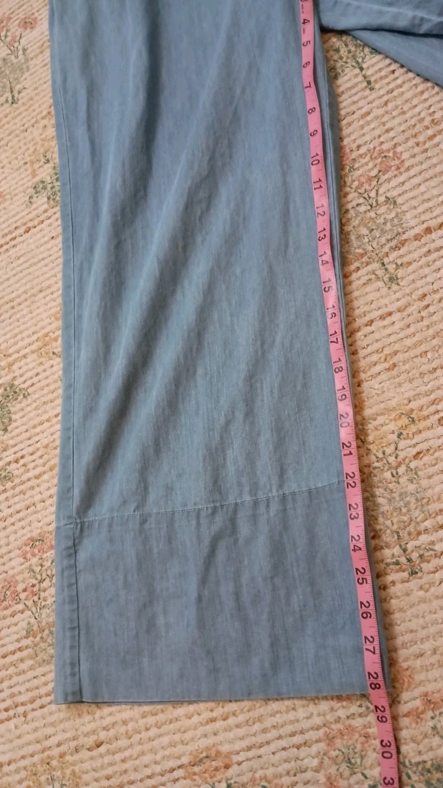 Vince Camuto Chambray Wide Leg Jumpsuit 1X Button Front Adjustable Straps